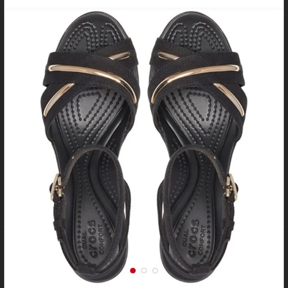 Crocs Leigh II MetalBlock Cross-Strap Ankle Wedge